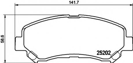 8DB355015-911 HELLA Гальмівні колодки перед X-Trail/Juke 07-