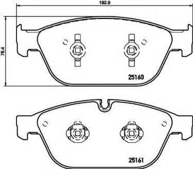 8DB 355 016-021 HELLA К-кт перед. тормозов. колодок Audi A8, Q5 2.0-6.3 11.09-