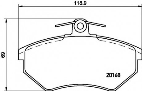 8DB355017-901 HELLA К-кт перед. тормозов. колодок VAG 80/A4/Cabriolet/Chery Tiggo, Amulet, Fora