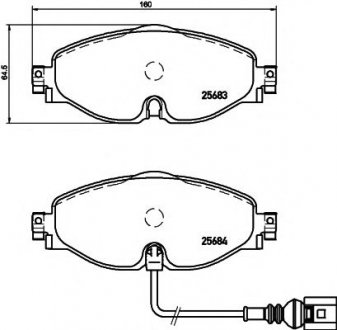 8DB355020-191 HELLA Тормозные колодки перед. VW Golf VII 12- /Octavia III 12- (TRW)