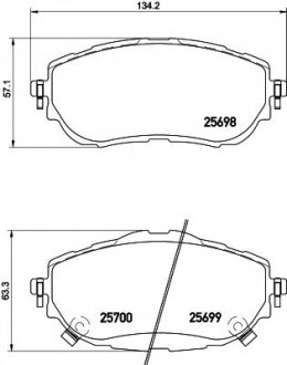 8DB355020-281 HELLA Гальмівні колодки перед. Auris/Corola 12-