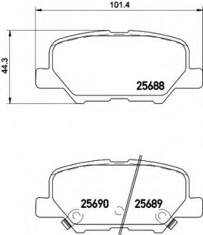 8DB355020291 HELLA Колодки тормозные дисковые комплект; задн.