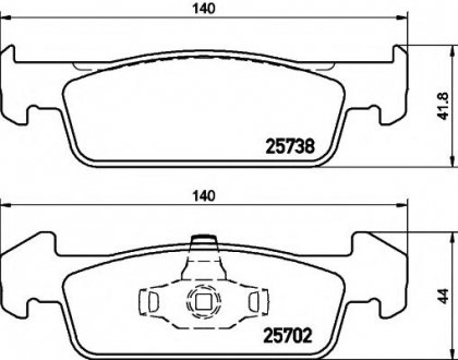 8DB 355 020-421 HELLA Гальмівні колодки перед. Dacia Logan, Renault Sandero13-