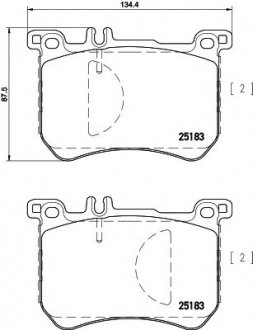 8DB 355 020-491 HELLA Тормозные колодки перед. Mercedes-Benz W222, X222, R231 12-