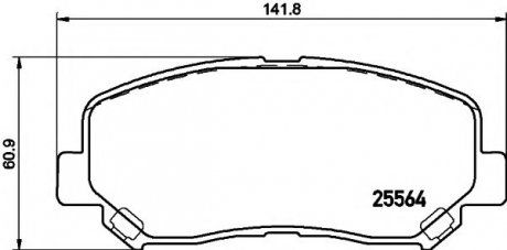 8DB 355 020-511 HELLA Тормозные колодки дисковые перед. Mazda Cx-5 2.0/2.2D/2.5 11.11-