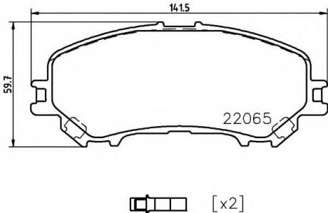 8DB355021-861 HELLA Тормозные колодки перед. X-TRAIL 14-