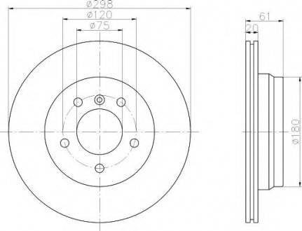 8DD 355 104-611 HELLA Диск тормозной задний 298x20mm BMW E39 96-03