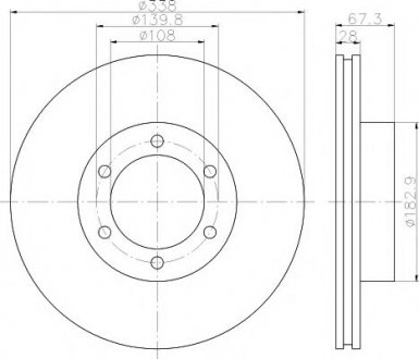 8DD 355 111-861 HELLA Диск тормозной перед. Toyota Land Cruiser 3.0-4.0 03-