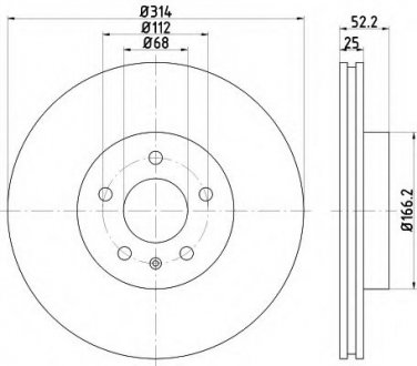 8DD 355 113-881 HELLA Диск тормозной перед. (314mmx25mm) AUDI A4 1.4 TFSI/1.8 TFSI/1.8 TFSI quattro/2.0 TDI/2.0 TDI quattro/2.0 TFSI/2.0 TFSI flexible fuel/2.0 TFSI flexible fuel quattro/2.0 TFSI quattro/