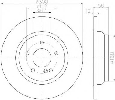 8DD 355 115-411 HELLA Гальмівний диск задн. DB W221 2.5-4.0 05-