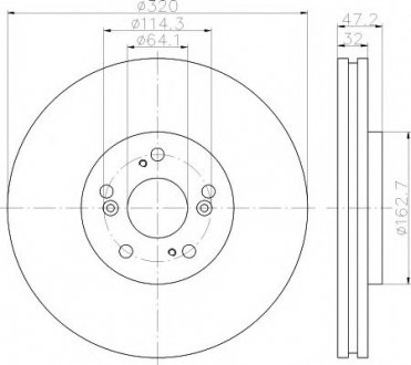 8DD355116-091 HELLA Тормозной диск перед. Accord VIII 08- 2.0-2.4 320mm