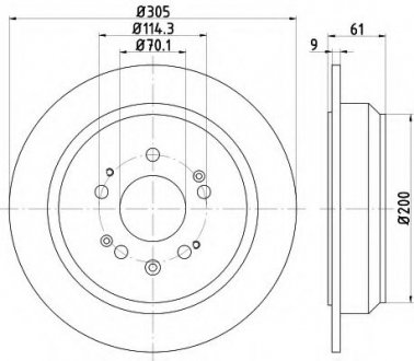 8DD355116-111 HELLA Тормозной диск зад. Accord VIII 08- 2.0-2.4 305mm