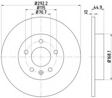 8DD 355 116-601 HELLA Тормозной диск Opel Astra, Zafira, 10-