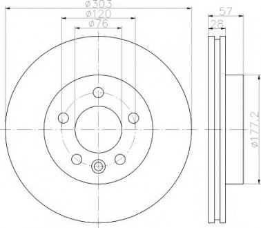 8DD 355 117-151 HELLA Диск тормозной передний VW Amarok 2010-