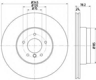 8DD 355 117-761 HELLA Диск тормозной задний BMW X5 E70, X6 E71 04-14