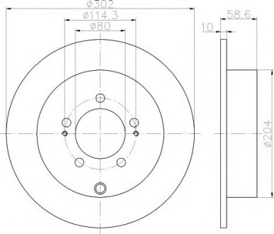 8DD 355 119-061 HELLA Диск гальмівний задн. Citroen C-Crosser, Mitsubishi Lancer . Outlander Peugeot 4007, 4008 1.6-3.0 11.06-