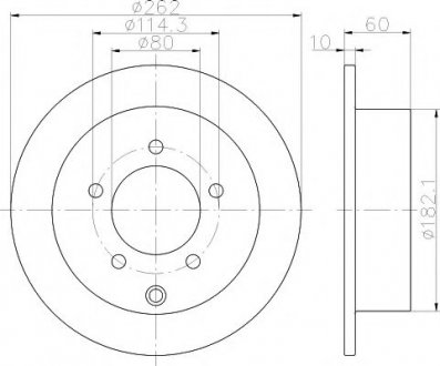 8DD 355 119-181 HELLA Диск тормозной зад. Mitsubishi Eclipse II 96- Outlander 03-, Space Runner 99-