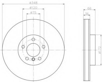 8DD 355 119-271 HELLA Диск тормозной перед. правый BMW 5 (F07, F10, F11, F18), 6 (F12, F13, F06), 7 (F01, F02, F03, F04) 3.0/3.5/4.0D 09-