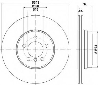 8DD355122-251 HELLA Гальмівний диск зад. E65/E66/E67 03-08 (PRO)