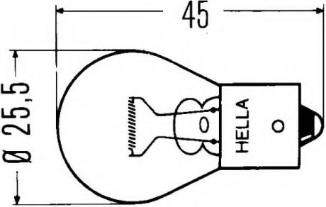 8GA 002 073-241 HELLA Лампа розжарювання HEAVY DUTY P21W 24V 21W BA 15s