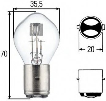 8GD 002 084-131 HELLA Лампа S2 12V 35W BA20d