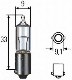 8GH002473-191 HELLA Автолампа BA9S 12V 10W BA9S T10W