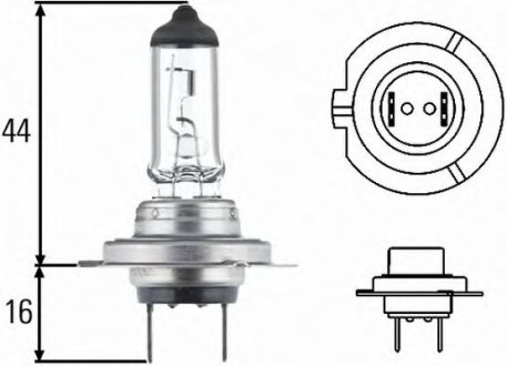 8GH007157-121 HELLA Лампа розжарювання STANDARD H7 12V 55W PX 26d