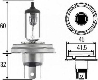 8GJ 004 173-121 HELLA Лампа R2 12V 60/55W P45t