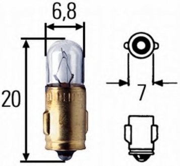 8GP 002 066-121 HELLA Лампа 12V 2W BA 7s