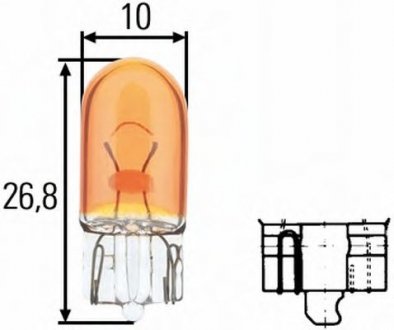 8GP003594-541 HELLA Лампа розжарювання, WY5W 12V 5W W 2,1 x 9,5d Amber