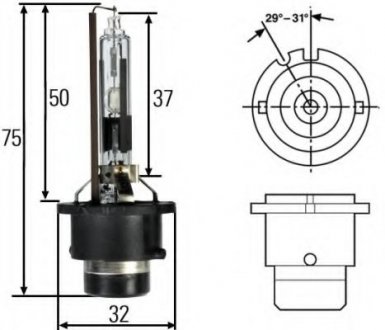 8GS007001151 HELLA Лампа ксенонова D2R, 35W, Pk32d-3