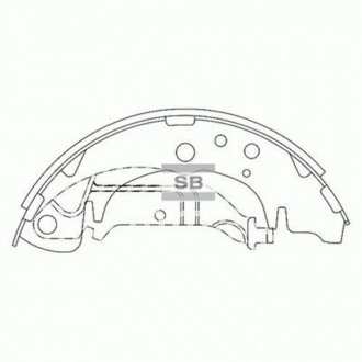 SA020 Hi-Q (SANGSIN) Комплект тормозных колодок из 4 шт. барабанов