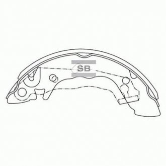 SA046 Hi-Q (SANGSIN) Колодка гальм. барабан. HYUNDAI ACCENT задн. (вир-во SANGSIN)