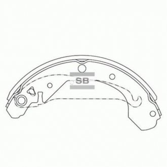 SA103 Hi-Q (SANGSIN) Комплект тормозных колодок из 4 шт. барабанов