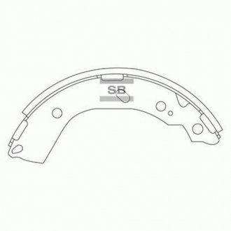 SA132 Hi-Q (SANGSIN) Колодка гальм. барабан. HYUNDAI GETZ 1.1, 1.4, 1.6, 1.5CRDI задн. (вир-во SANGSIN)