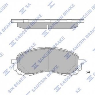 SB SP1629 Hi-Q (SANGSIN) Комплект гальмівних колодок з 4 шт. дисків