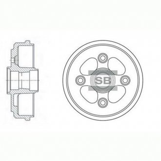 SD3011 Hi-Q (SANGSIN) Барабан тормозной DAEWOO MATIZ 04 SPARK задн. (выр-во SANGSIN)