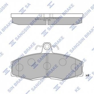 SP1028 Hi-Q (SANGSIN) Комплект тормозных колодок из 4 шт. дисков