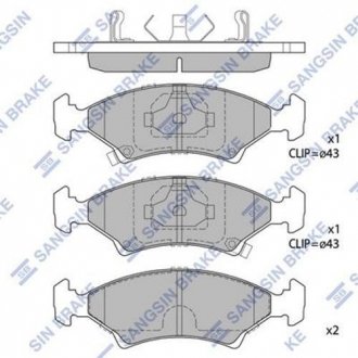 SP1063 Hi-Q (SANGSIN) Колодка гальм. диск. KIA SEPHIA, SHUMA -00 передн. (вир-во SANGSIN)