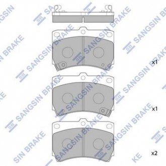 SP1067 Hi-Q (SANGSIN) Комплект гальмівних колодок з 4 шт. дисків