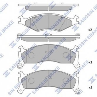 SP1070 Hi-Q (SANGSIN) Комплект гальмівних колодок з 4 шт. дисків