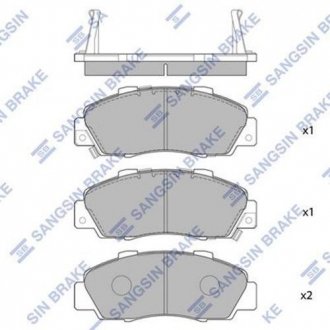 SP1076-F Hi-Q (SANGSIN) Колодка тормозов. диск. HONDA ACCORD, CRV, HR-V передн. (выр-во SANGSIN)