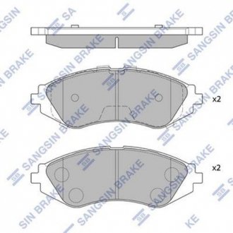 SP1077 Hi-Q (SANGSIN) Колодка тормозная Ланос 1,6/Лачетти/Нексия/Нубира перед (R14) (к-т 4шт) HI-Q