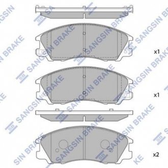 SP1097 Hi-Q (SANGSIN) Колодка гальм. диск. HYUNDAI TERRACAN 2.5, 2.9, 3.5 01 - передн. (вир-во SANGSIN)