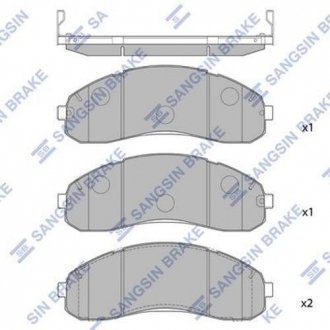 SP1148 Hi-Q (SANGSIN) Комплект гальмівних колодок  - дискові