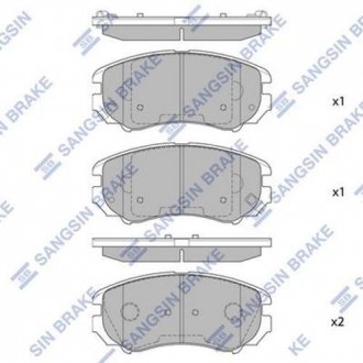 SP1155 Hi-Q (SANGSIN) Колодка гальм. диск. HYUNDAI TUCSON 2.0, 2.7, 2.0CRDI 04 - передн. (вир-во SANGSIN)