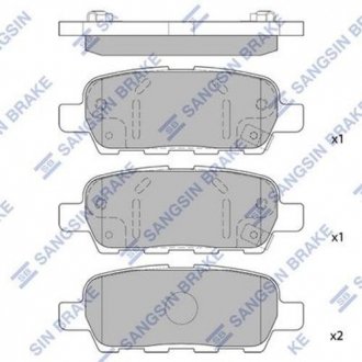 SP1184 Hi-Q (SANGSIN) Колодка тормозов. диск. NISSAN X-TRAIL 2.0, 2.2, 2.5 01- задн. (выр-во SANGSIN)