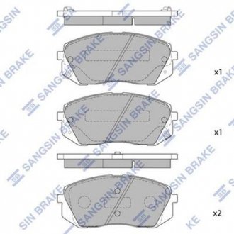 SP1196 Hi-Q (SANGSIN) Колодка тормозов. диск. KIA CARENS UN 2.0, 2.0CRDI 06 – передн. (выр-во SANGSIN)