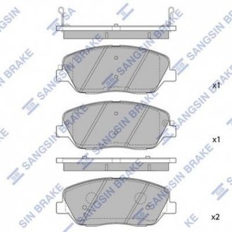 SP1248 Hi-Q (SANGSIN) Колодка гальм. диск. KIA MOHAVE 3.8 V6/3.0CRDI 07-- передн. (вир-во SANGSIN)