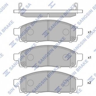 SP1361 Hi-Q (SANGSIN) Колодка тормозов. диск. MITSUBISHI L200 2.5 DI-D, 2.5 DI-D 4WD 05 - передн. (выр-во SANGSIN)